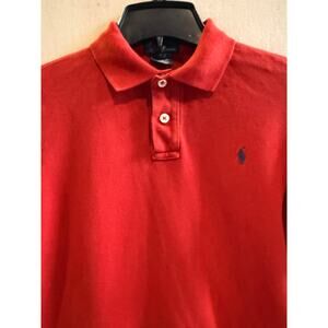 Ralph Lauren Shirt Youth 7 Red Polo Long Sleeve Collared Pullover